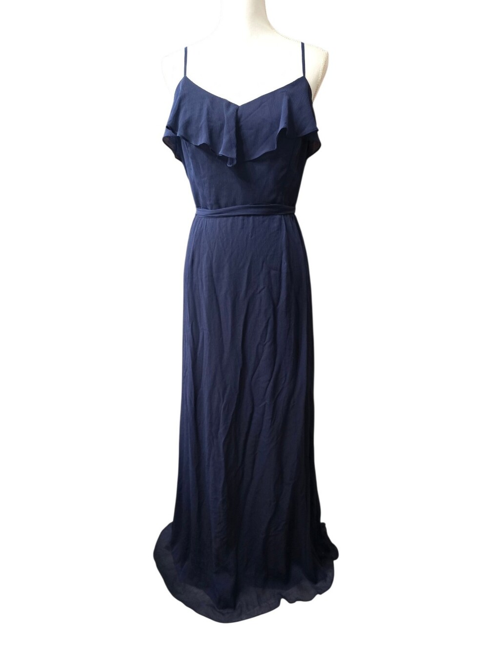 David's Bridal Ruffle Maxi Dress
